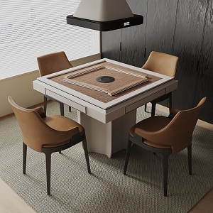 Modern Mahjong Table and Chair Mahjong Table Chess and Card Table Single Chair Leisure Chair 3d model