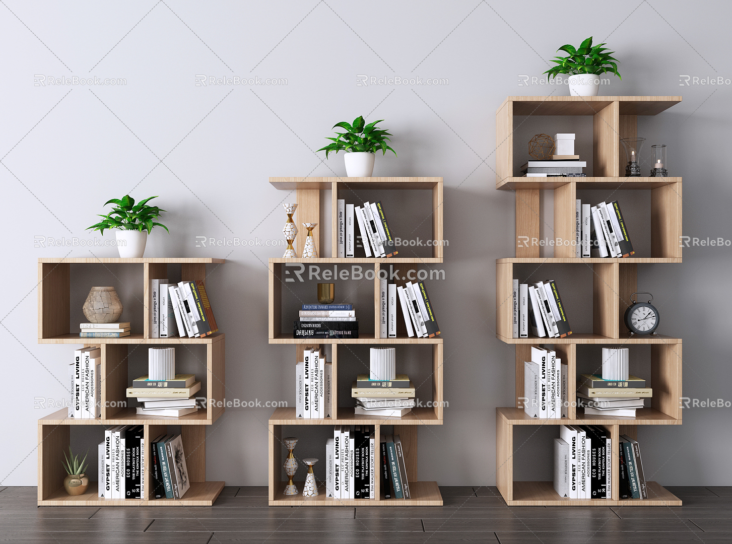 Nordic Bookshelf 3d model