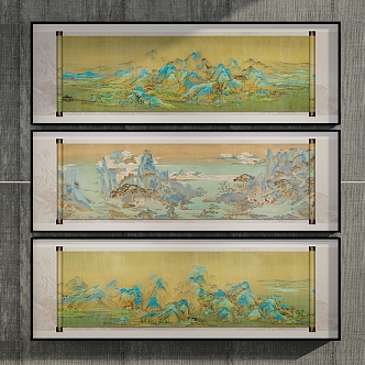 New Chinese Style Decorative Hanging Painting 3d model