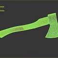 Rusted Metal Axe With Wooden Handle Isolated On Dark Background With Reflection