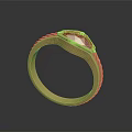 Heart Shaped Red Ruby Golden Ring With Braided Band Jewelry Design