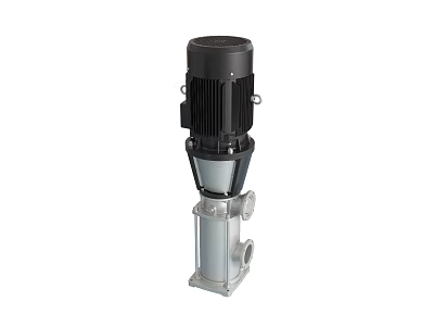 Industrial Vertical Pump With Stainless Steel Body And Electric Motor Drive 3d model