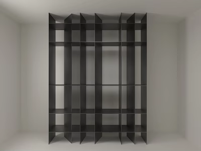 Black Modern Shelving Unit With Multiple Storage Compartments For Indoor 3d model