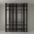 Black Modern Shelving Unit With Multiple Storage Compartments For Indoor
