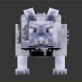 Pixelated Ice Bear Game Character With Blocky Structure And Icy Texture Design
