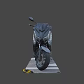Stylish Black Modern Motorcycle With Sleek Aerodynamic Design And Powerful Engine 3d model
