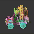 Handmade Decorative Vehicle With Horn Boxes Graffiti And Vintage Style Design