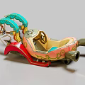 Colorful Carousel Amusement Ride Seat With Horse Figures And Vibrant Decorations