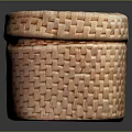 Woven Clothing Storage Box With Red Green Floral Patterns And Decorative Design