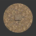 Decorative Circular Wooden Stone Tabletop Featuring Natural Texture And Small Block Design