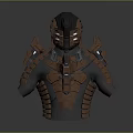 3D Designed Mechanical Style Copper Black Upper Body Armor With Structured Plates And Intricate Details