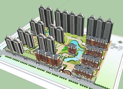 Modern style high-rise residential 3d model