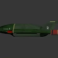 Futuristic Green Water Vehicle With Streamlined Design Wings And Red Engines