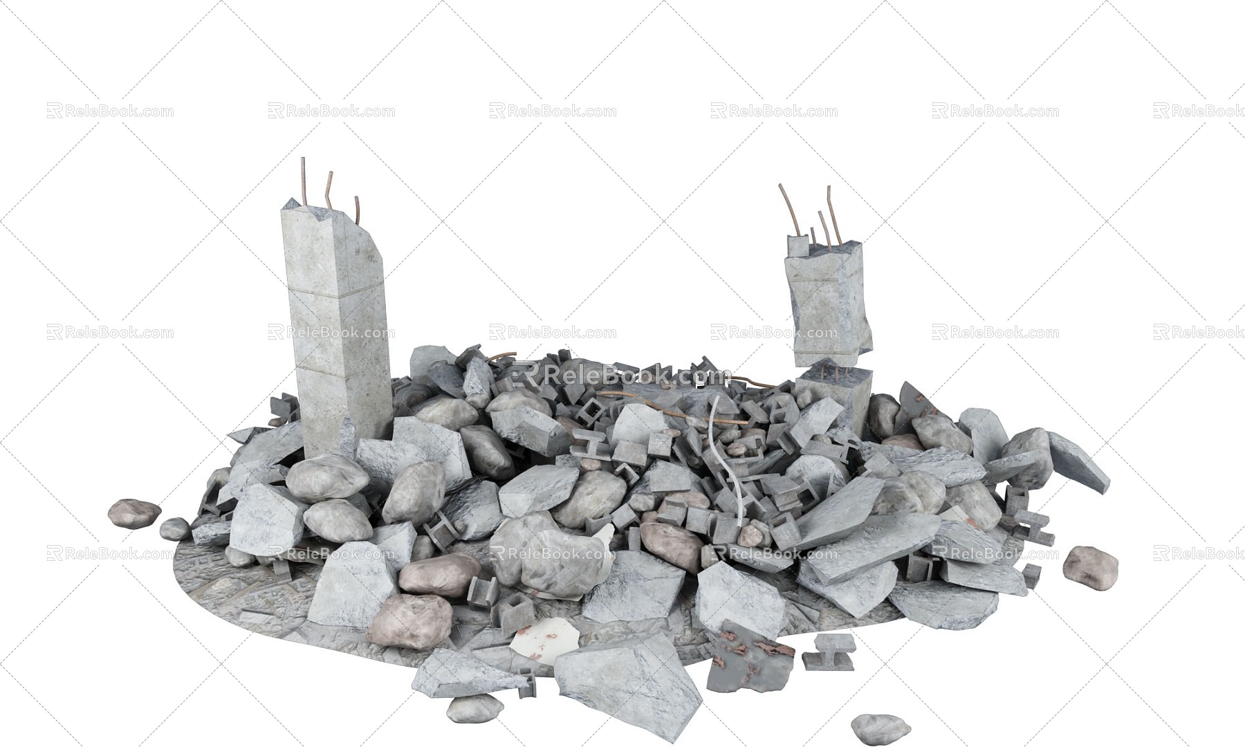 Ruin Stone Pile Collapse Building Collapse Building Ruin Ruin Wreckage Earthquake Building Destroyed Building 3d model