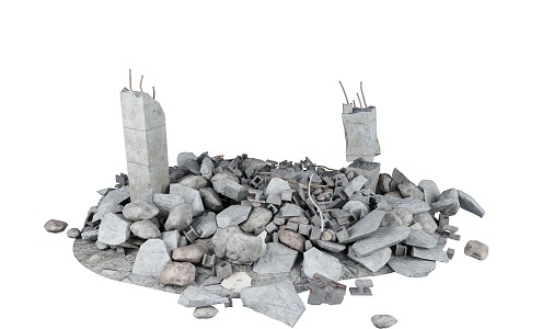 Ruin Stone Pile Collapse Building Collapse Building Ruin Wreckage Earthquake Building Destroyed Building 3d model