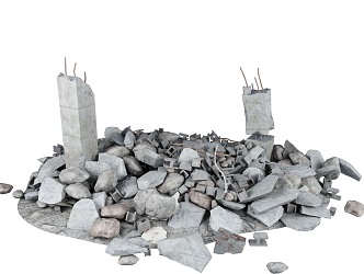 Ruin Stone Pile Collapse Building Collapse Building Ruin Wreckage Earthquake Building Destroyed Building 3d model