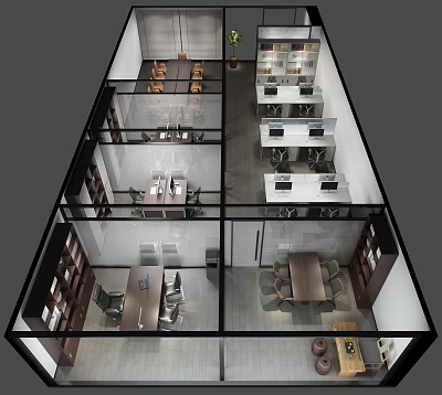 Modern Aerial View Office 3d model