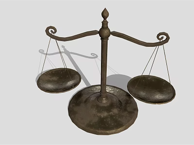 Traditional Metal Balance Scale Commercial Equipment with Sturdy Base for Weighing Measurement 3d model