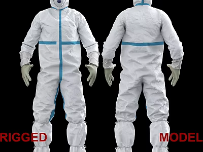 Modern multiplayer cove human clothing protection against coronavirus 3d model