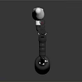 Modern Tactical Gun With Black Body White Component And Gas Cylinder