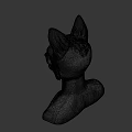 Detailed 3D Rendered Wolf Character Head With Purple Eyes For Game And Movie