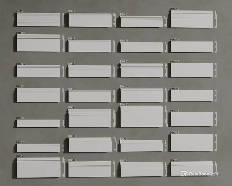 Variety Of Rectangular Lines Arranged On Gray Background 3d model 