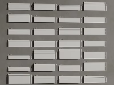Variety Of Rectangular Lines Arranged On Gray Background 3d model