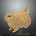 Fluffy Light Brown Marmot 3D Model Cute Digital Art Render with Dark Studio Background 3d model