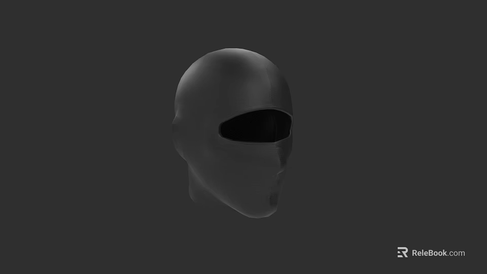 Black Smooth Balaclava Hat With Eye Opening Design For Headwear 3d model 
