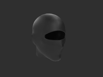 Black Smooth Balaclava Hat With Eye Opening Design For Headwear 3d model