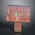Old Weathered Billboard With Peeling Paint And Rusty Surface Details 3d model