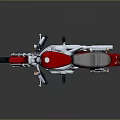 Shiny Red Cruiser Motorcycle With Brown Leather Seat Chrome Engine And Black Wheels