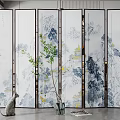 New Chinese Style Screen Partition 3d model