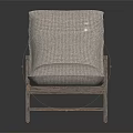 Modern Wooden Frame Armchair With Light Fabric Cushion And Backrest Design