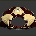 Red And Gold Wing Shaped Home Decor Accessory With Jeweled Accents