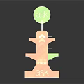 Multi tiered Green And Orange Display Shelf Furniture With Asy Logo For Retail Use