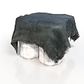 Practical Household Items With Two Silver Buckets Covered In Dark Cloth