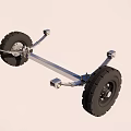 Heavy Duty Metal Trailer Chassis With Large Wheels And Axle Components