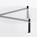 Modern Coffee Table With Transparent Glass Top And Triangular Metal Frame Black Legs 3d model