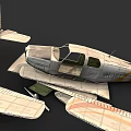 Three Vintage Airplane Models With Classic Design And Textured Fuselage
