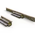 Natural Stone And Wood Steps With Moss For Outdoor Garden Decoration