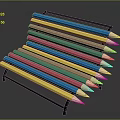 Colorful Pencil Holder Rack With Sturdy Metal Frame For Home Office Use