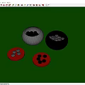 Board Game Entertainment With Black White Stones In Bowls And On Red Mats