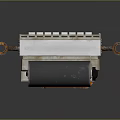 Industrial Device With Long Vertical Poles Orange And White Components Base