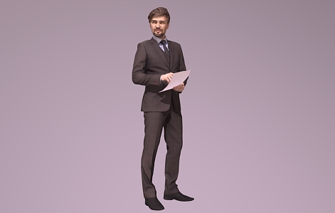 Business Men Standing Men European and American White Men 3d model