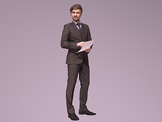 Business Men Standing Men European and American White Men 3d model