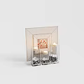 Modern Decorative Ornament Set With Glass Frame Candle Holders Pebbles And Flower Design