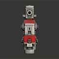 Mechanical Computer Peripheral With Shuriken Label Red Yellow Silver Lens Knobs And Pipes
