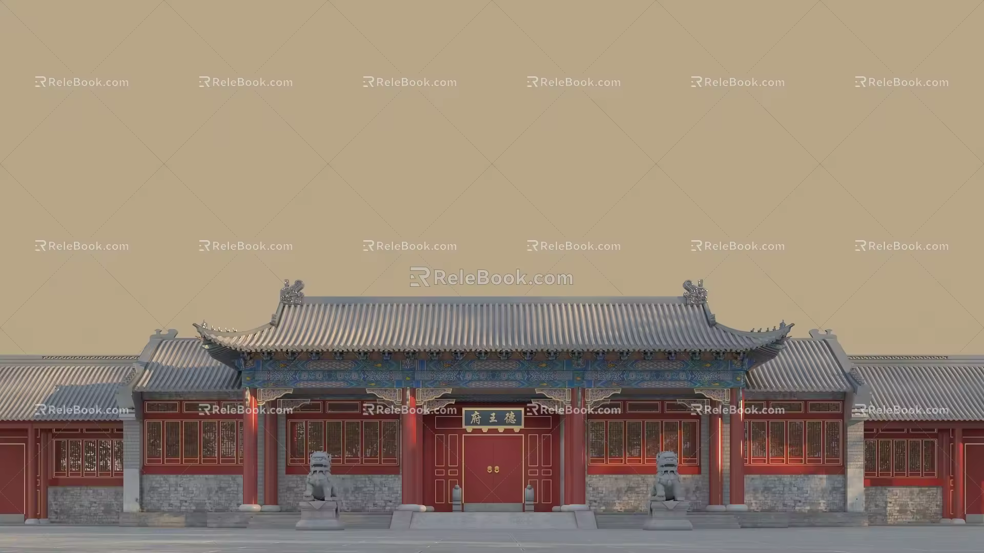 Chinese-style ancient building Wang Yefu 3d model