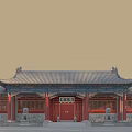 Chinese-style ancient building Wang Yefu 3d model